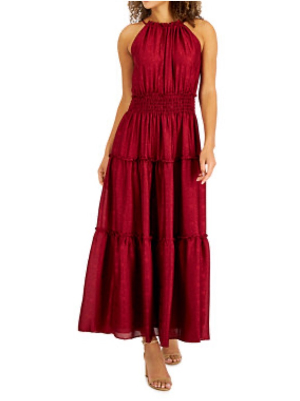 Taylor Tiered Maxi Dress in Deep Wine floral design size 2 - Picture 8 of 8